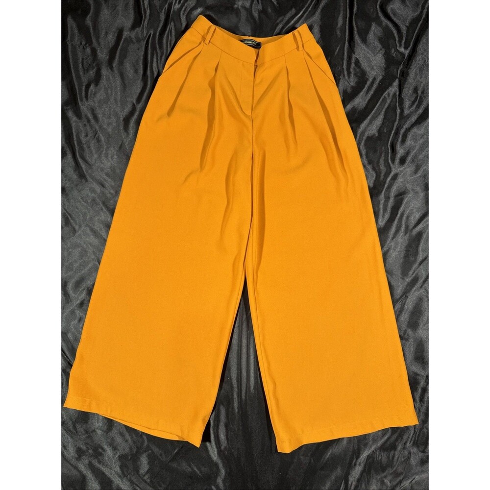 BCBGMAXAZRIA GOLDEN OAK Womens High Rise Waisted Pants Pleated Wide Leg XS